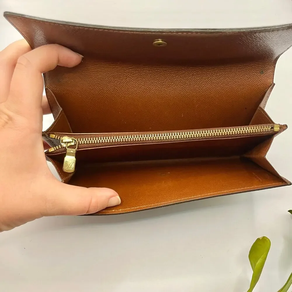 Louis Vuitton Long Sarah Large Monogram Canvas Wallet Vintage - Picture 11 of 16